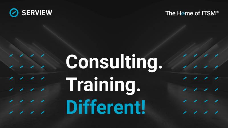 Good to Know: General SERVIEW Infographic featuring Consulting. Training. Different! Tagline