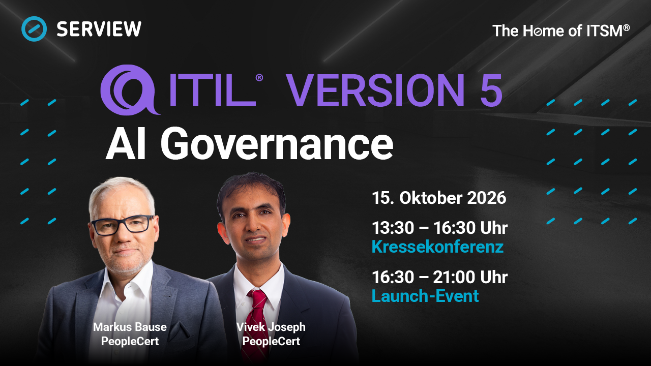 Image: ITIL 5 AI Governance Launch Event with Markus Bause and Vivek Joseph (PeopleCert)